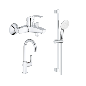Готовый комплект для ванной комнаты GROHE BauEdge, хром (NB0050)