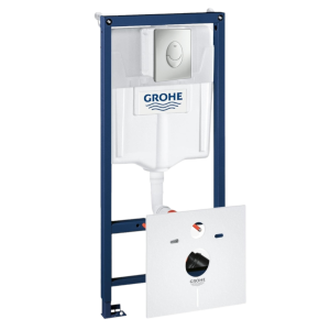 Комплект инсталляции для унитаза, GROHE Rapid SL 4 в 1 с панелью смыва Skate Air, хром (38750001)