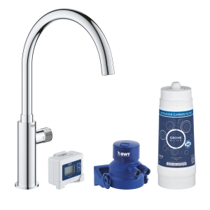 Кран для кухонной мойки GROHE Blue Pure Mono с функцией фильтрации, с фильтром в комплекте, хром (30387000)