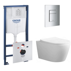 Комплект инсталляции GROHE Rapid SL 4 в 1 с унитазом Aquatek АУРА AQ1805T-00 (NW0755)