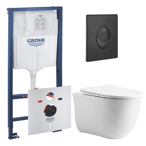 Комплект инсталляции GROHE Rapid SL 1000044 с унитазом Aquatek КЛАССИК AQ1112T-00 и сиденьем с микролифтом (NW0676)