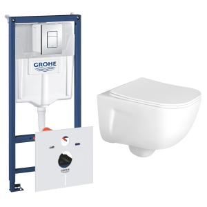 Комплект инсталляции GROHE Rapid SL 38775001 с унитазом Aquatek ДИВА AQ2012-00 и сиденьем с микролифтом (NW0321)
