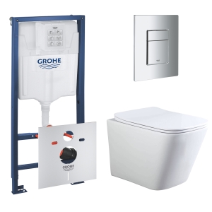 Комплект инсталляции GROHE Rapid SL 3 в 1 с унитазом Aquatek ЛИБРА AQ1148T-00 и звукоизоляционным комплектом (NW0750)