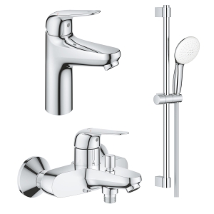 Готовый комплект для ванной комнаты GROHE Euroeco, хром (129367)