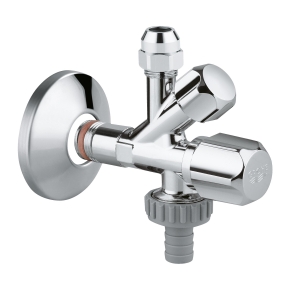 Вентиль угловой GROHE комбинированный 1/2″-3/8″ для подключения смесителей, хром (22036000)