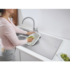 Мойка GROHE K200 60-S 96.5/50 1.5 оборачиваемая с корзинчатым вентилем, нержавеющая сталь (31564SD1)