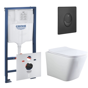 Комплект инсталляции GROHE Rapoid SL 3 в 1 с унитазом Aquatek ЛИБРА AQ1148T-00 и звукоизоляционным комплектом (NW0774)